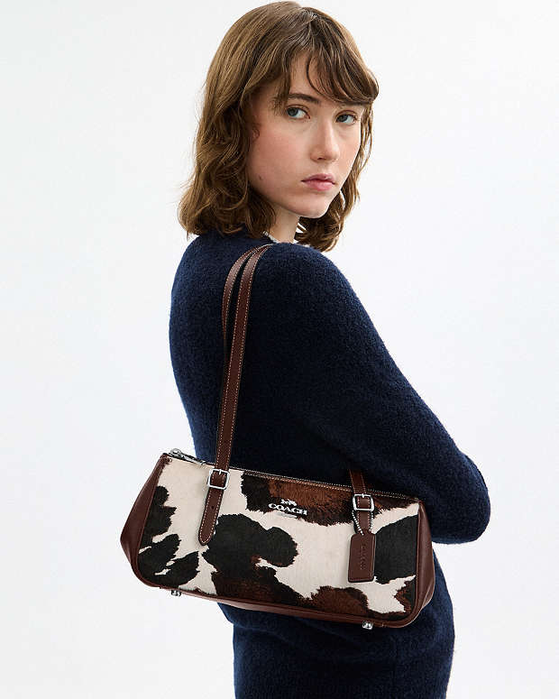 Asher Shoulder Bag With Cow Print Cow Printed Haircalf-Sv-Cow Multi Cow Printed Haircalf-Sv-Cow Multi