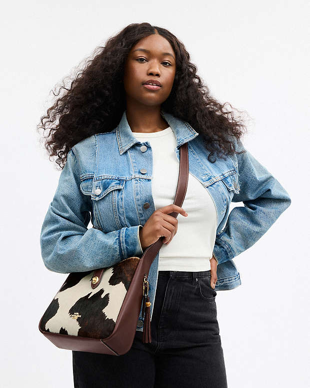 Hadley Convertible Crossbody Bag With Cow Print And Tassel Cow Printed Haircalf-Im-Cow Multi Cow Printed Haircalf-Im-Cow Multi