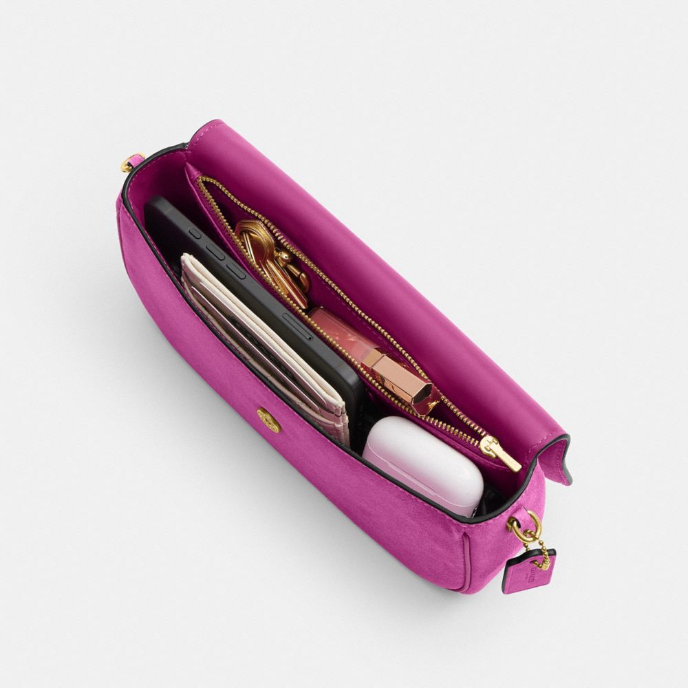 Coach Brook Flap Chain Bag Brass/Magenta