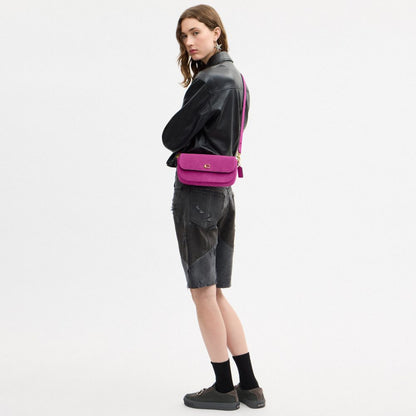 Coach Brook Flap Chain Bag Brass/Magenta