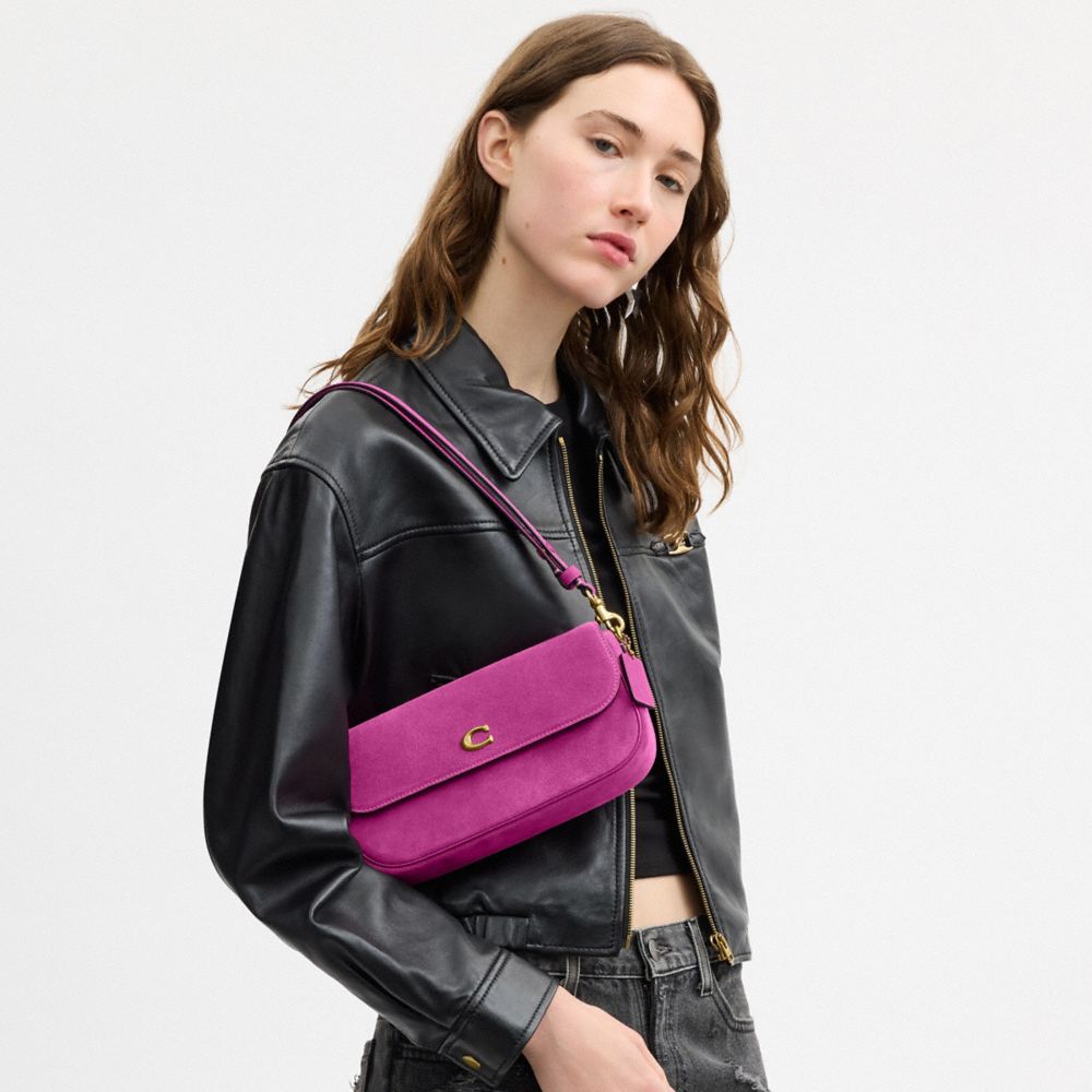 Coach Brook Flap Chain Bag Brass/Magenta