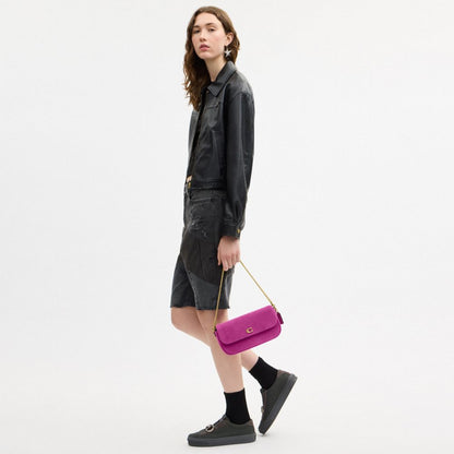 Coach Brook Flap Chain Bag Brass/Magenta