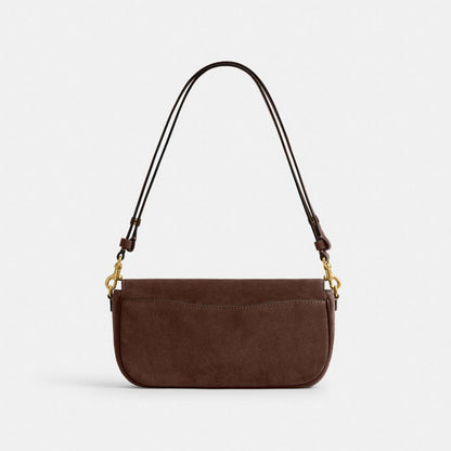 Coach Brook Flap Chain Bag Brass Dark Chocolate