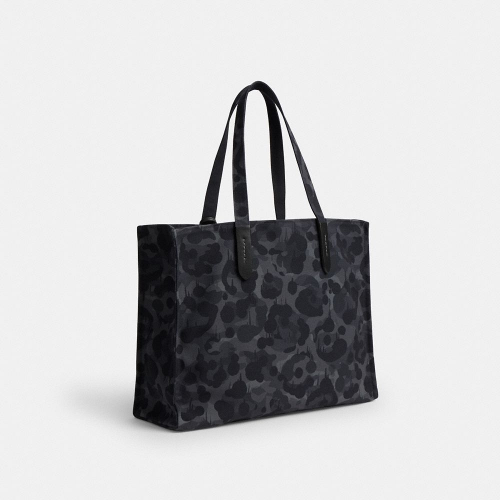 Coach Tote With Camo Print And Rexy Charcoal Multi
