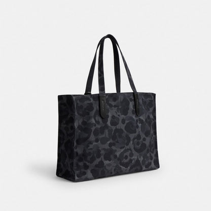 Coach Tote With Camo Print And Rexy Charcoal Multi