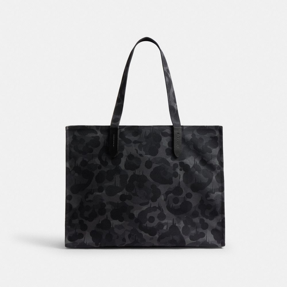 Coach Tote With Camo Print And Rexy Charcoal Multi