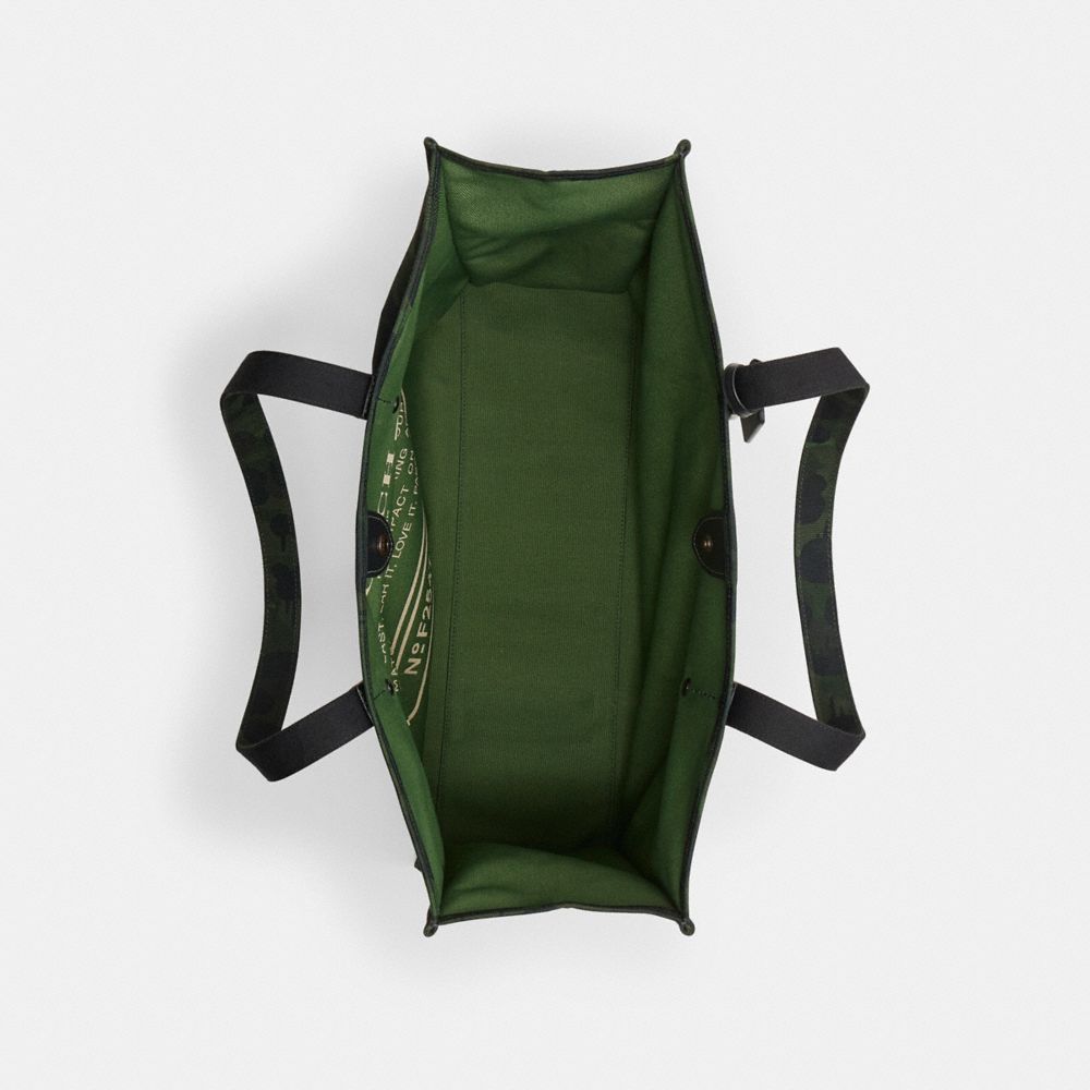 Coach Tote With Camo Print And Rexy Army Green Multi