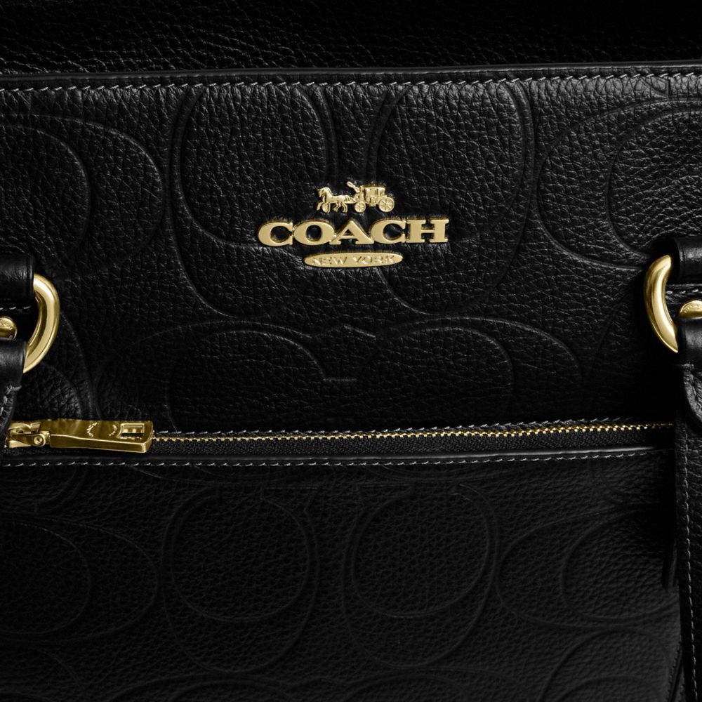 Coach Station Tote Bag In Signature Leather Gold Black