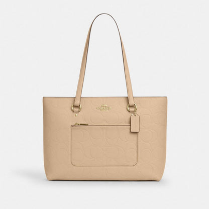 Station Tote Bag In Signature Leather Pebbled Leather-Im-Oat Pebbled Leather-Im-Oat