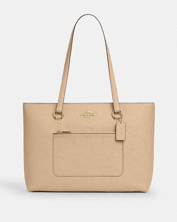 Station Tote Bag In Signature Leather Pebbled Leather-Im-Oat Pebbled Leather-Im-Oat