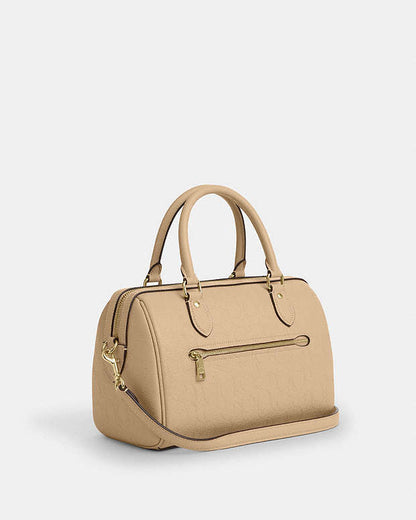 Rowan Satchel Bag In Signature Leather Pebbled Leather-Im-Oat Pebbled Leather-Im-Oat