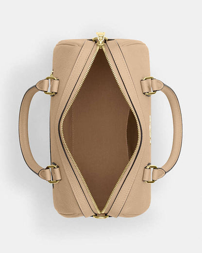 Rowan Satchel Bag In Signature Leather Pebbled Leather-Im-Oat Pebbled Leather-Im-Oat