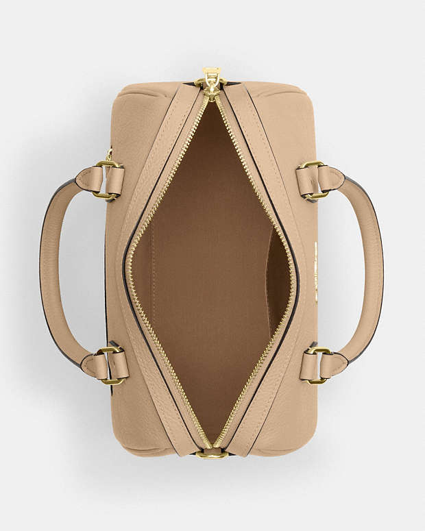 Rowan Satchel Bag In Signature Leather Pebbled Leather-Im-Oat Pebbled Leather-Im-Oat
