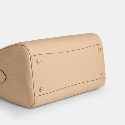 Coach Rowan Large Satchel Bag In Signature Leather Gold