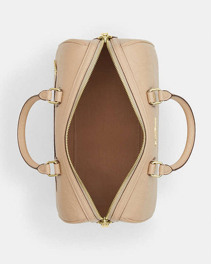 Rowan Large Satchel Bag In Signature Leather Pebbled Leather-Im-Oat Pebbled Leather-Im-Oat