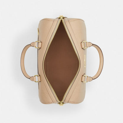 Coach Rowan Large Satchel Bag In Signature Leather Gold