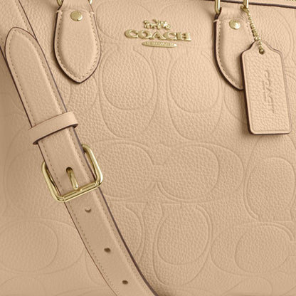 Coach Rowan Large Satchel Bag In Signature Leather Gold