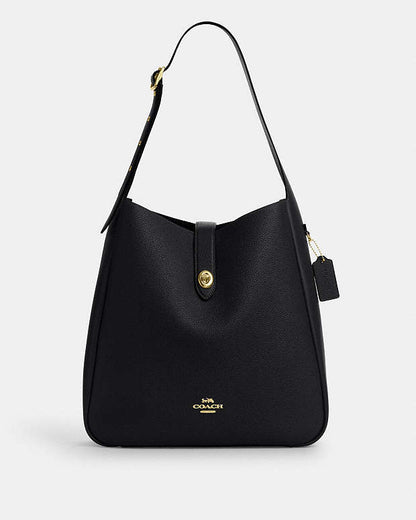 Hadley Large Shoulder Bag Pebbled Leather-Gold-Black Pebbled Leather-Gold-Black