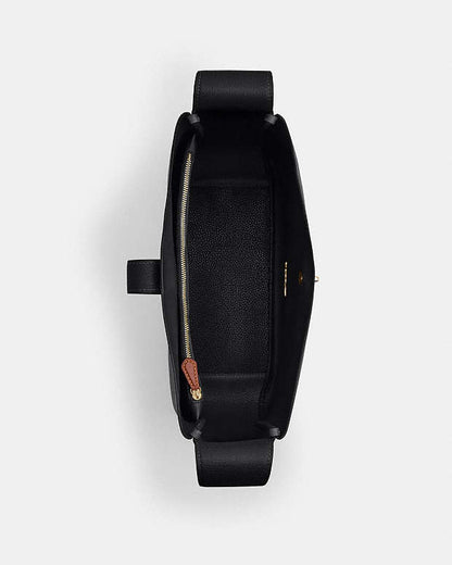 Hadley Large Shoulder Bag Pebbled Leather-Gold-Black Pebbled Leather-Gold-Black