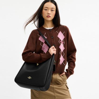 Coach Hadley Large Shoulder Bag Gold Black