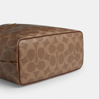 Coach Large City Tote Bag In Maxi Signature Canvas Gold Tan Brown