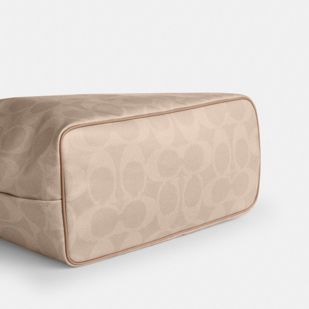 Coach Large City Tote Bag In Maxi Signature Canvas Silver