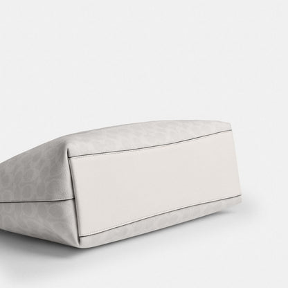 Coach Station Tote Bag In Signature Canvas Gold White Chalk