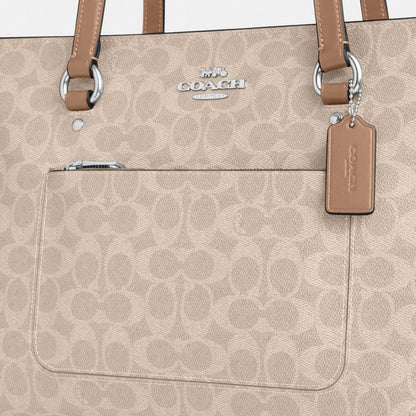 Coach Station Tote Bag In Signature Canvas Silver