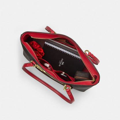 Coach Station Tote Bag In Maxi Signature Canvas Im Walnut True Red