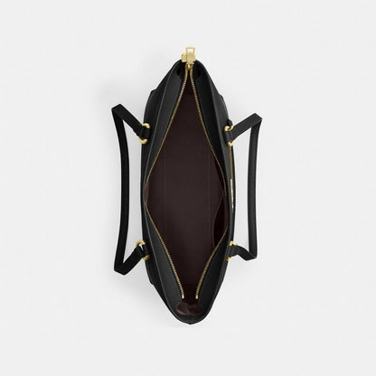 Station Tote Bag Crossgrain Leather-Gold-Black Crossgrain Leather-Gold-Black