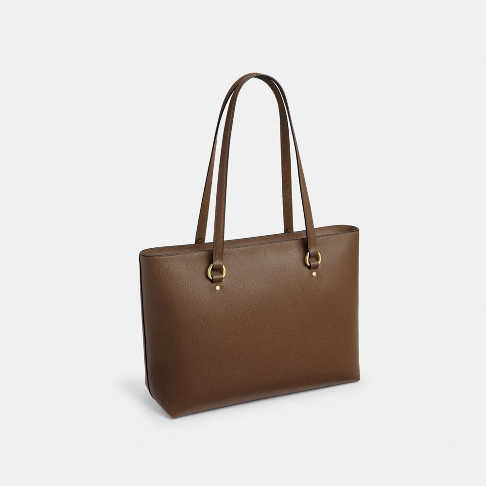 Station Tote Bag Crossgrain Leather-Gold-Dark Stone Crossgrain Leather-Gold-Dark Stone