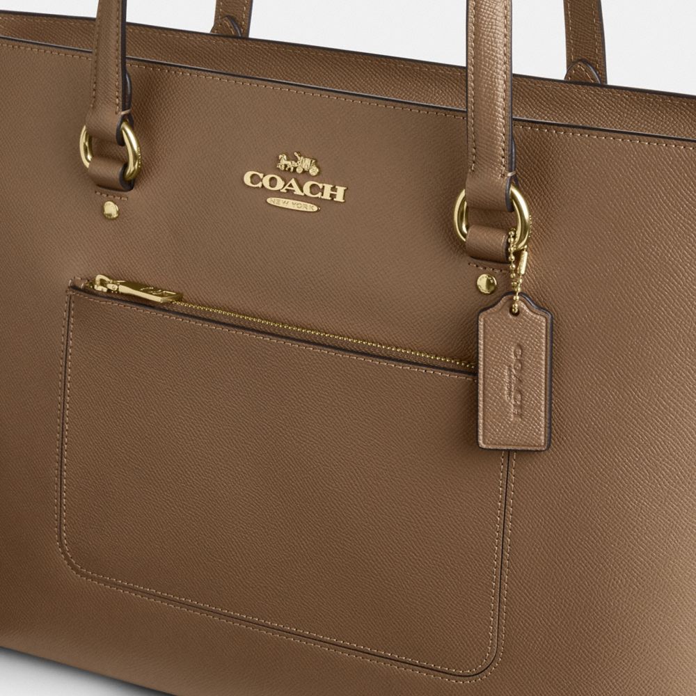 Coach Station Tote Bag Gold Dark Stone