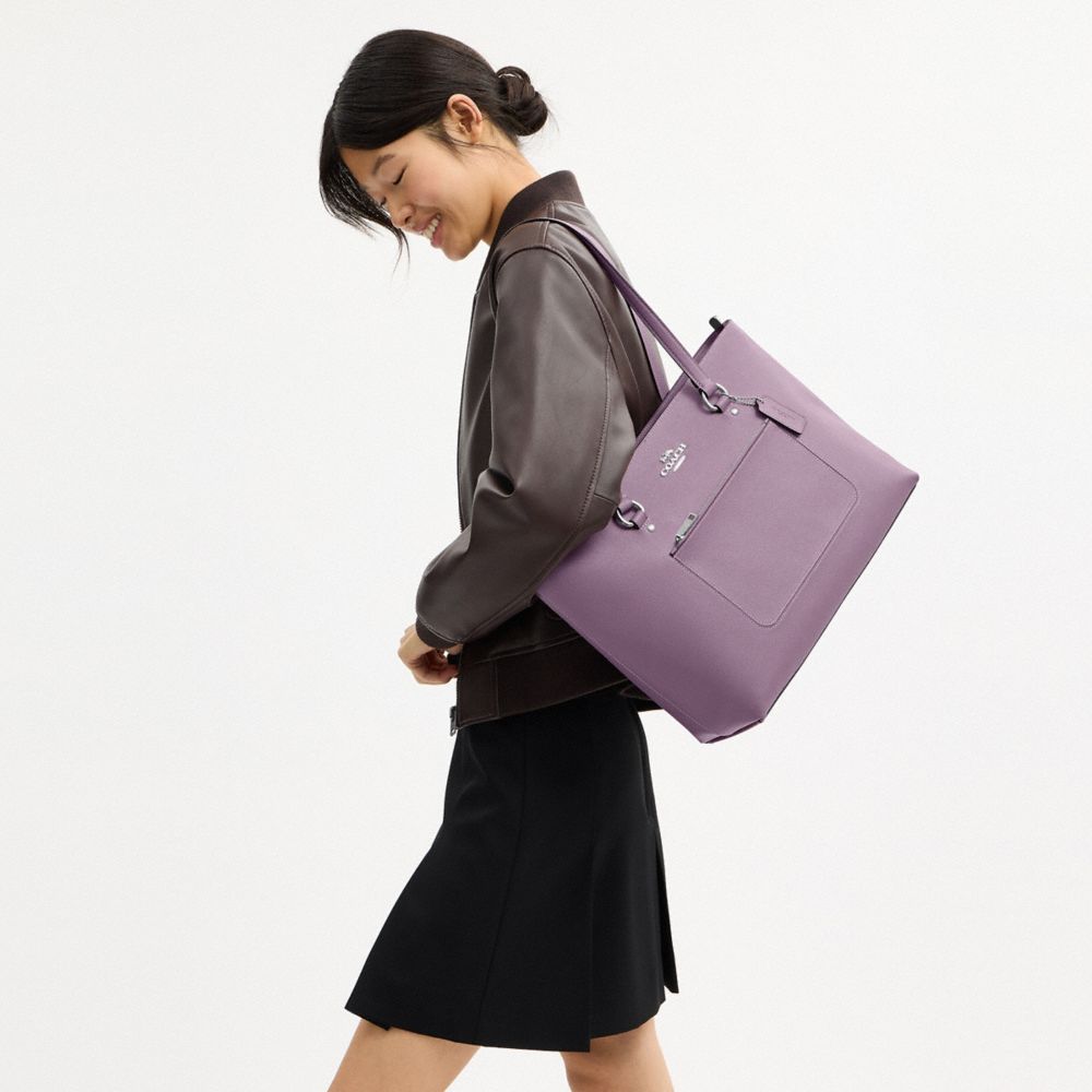 Coach Station Tote Bag Silver Jasmine