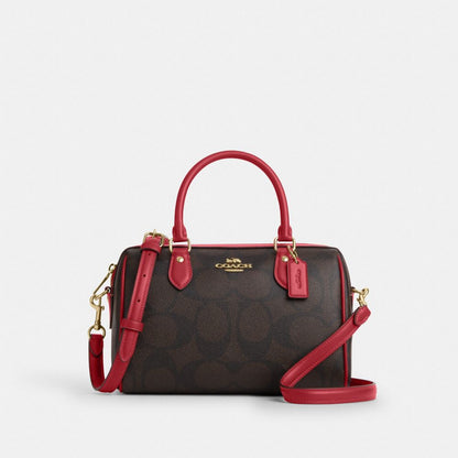 Coach Rowan Satchel Bag In Maxi Signature Canvas Gold