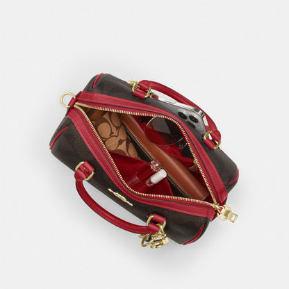 Coach Rowan Satchel Bag In Maxi Signature Canvas Gold