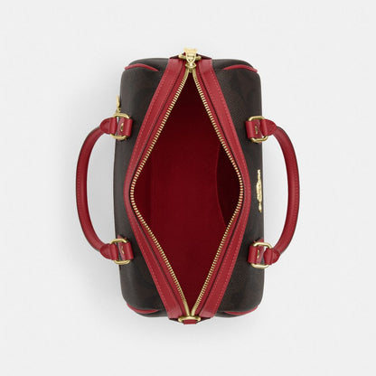 Coach Rowan Satchel Bag In Maxi Signature Canvas Gold