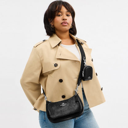 Coach Teri Shoulder Bag With Pouch Silver