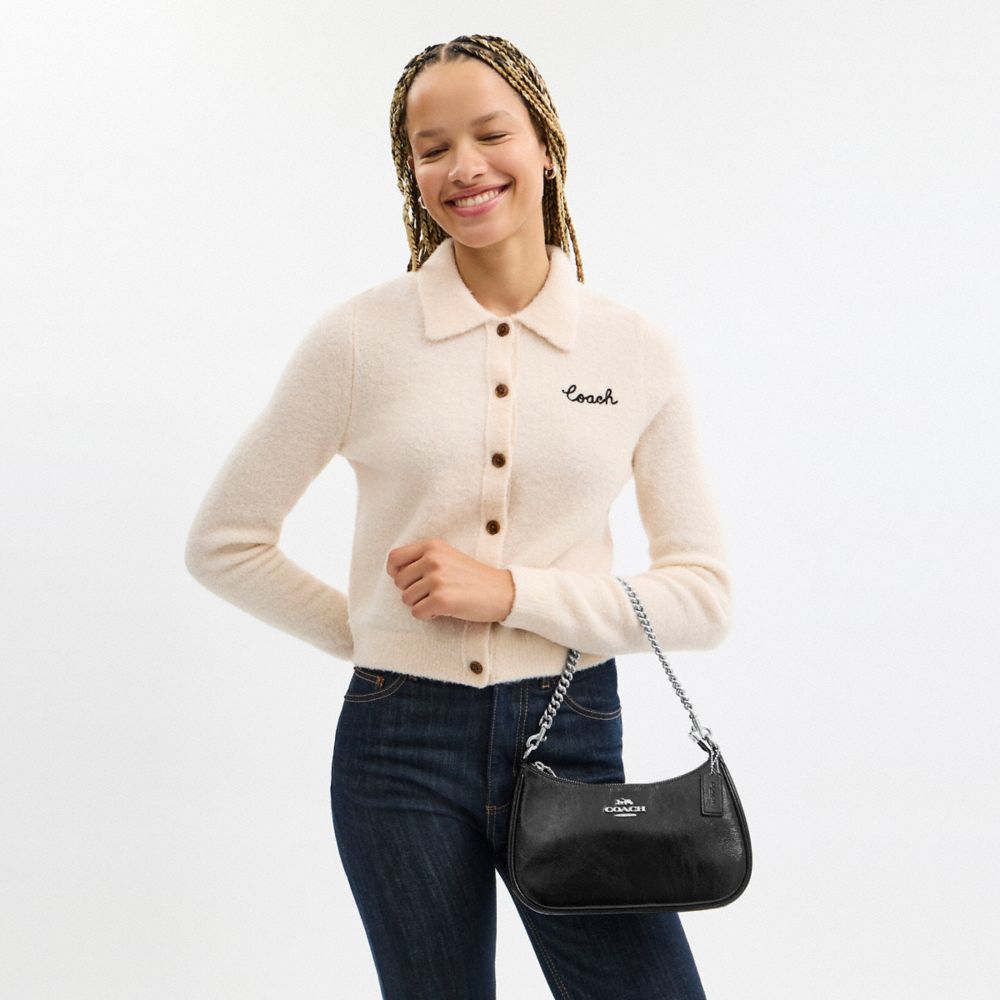 Coach Teri Shoulder Bag With Pouch Silver