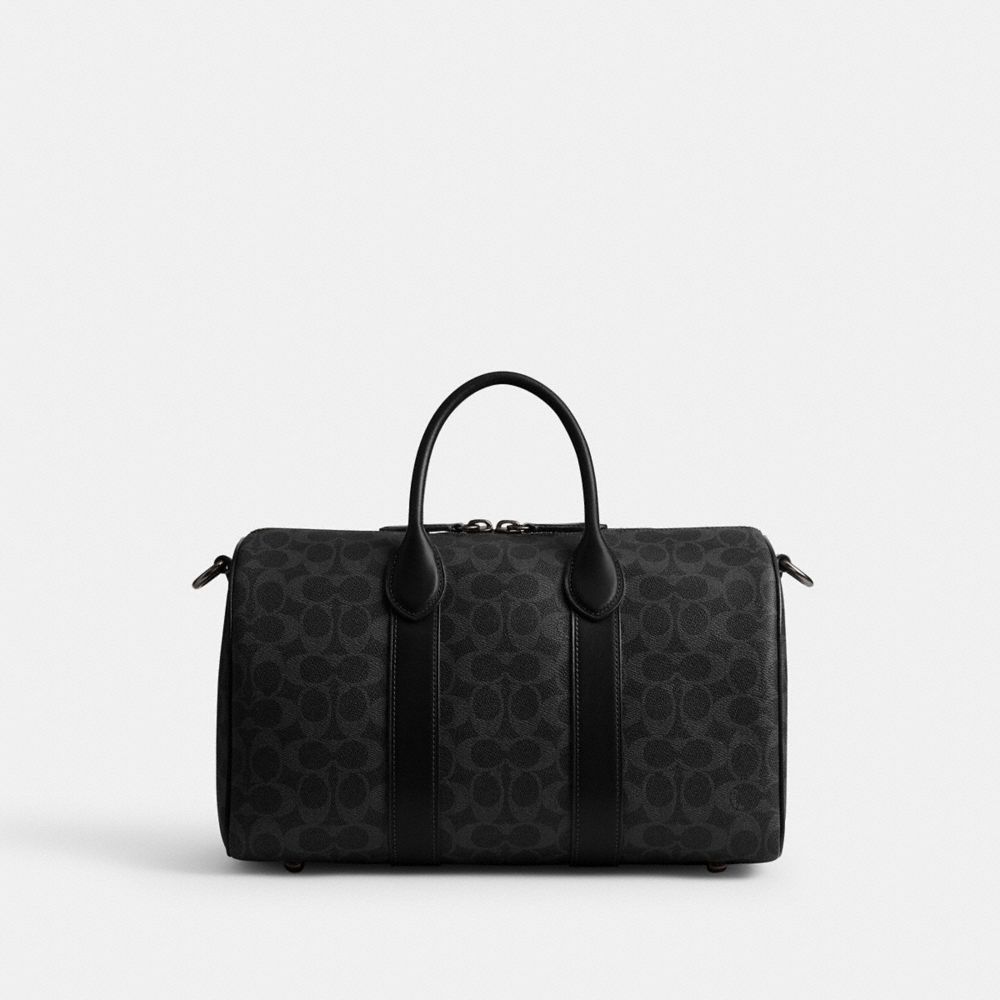 Coach Compass Bag 35 In Signature Canvas Black Signature