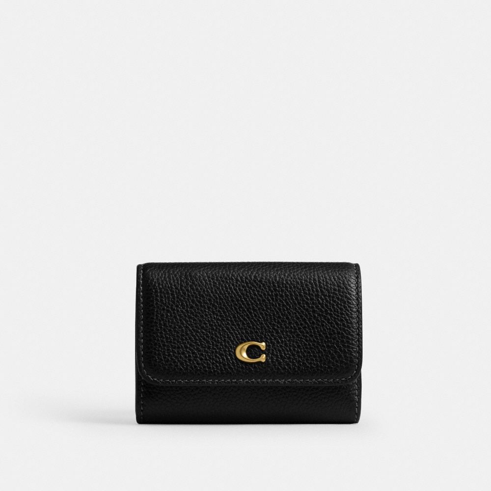Coach Essential Flap Card Case Brass Black