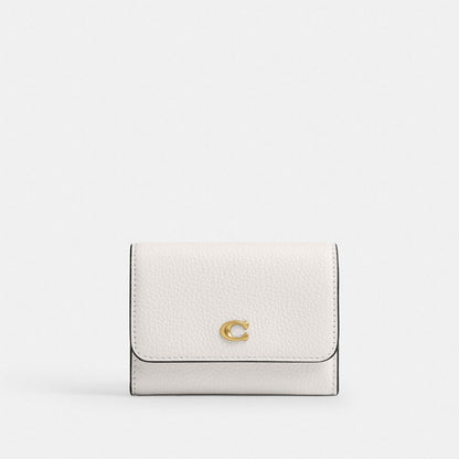 Coach Essential Flap Card Case Brass Chalk