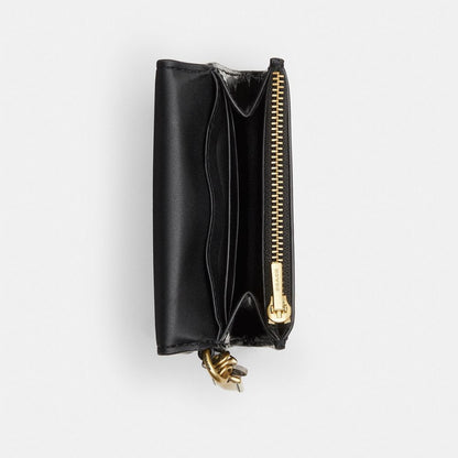Coach Essential Flap Card Case With Charms Brass Black