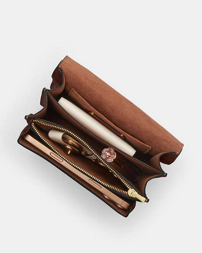 Mini Klare Crossbody Bag Embossed Crocodile-Gold-Maple Embossed Crocodile-Gold-Maple