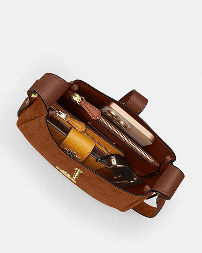 Hadley Mini Crossbody Bag In Signature Suede Suede-Im-Caramel Suede-Im-Caramel