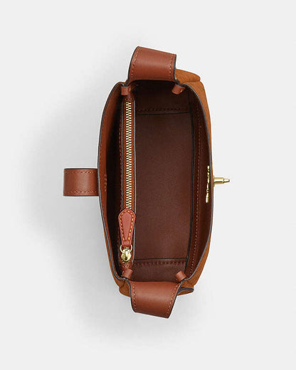 Hadley Mini Crossbody Bag In Signature Suede Suede-Im-Caramel Suede-Im-Caramel
