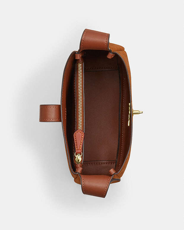Hadley Mini Crossbody Bag In Signature Suede Suede-Im-Caramel Suede-Im-Caramel
