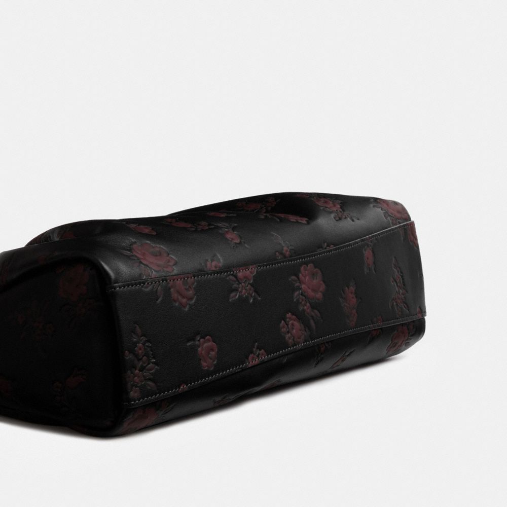 Coach Faye Large Shoulder Bag With Floral Print Im Black Wine Multi