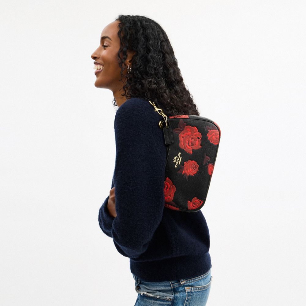 Coach Teri Shoulder Bag With Floral Print Im Black Red