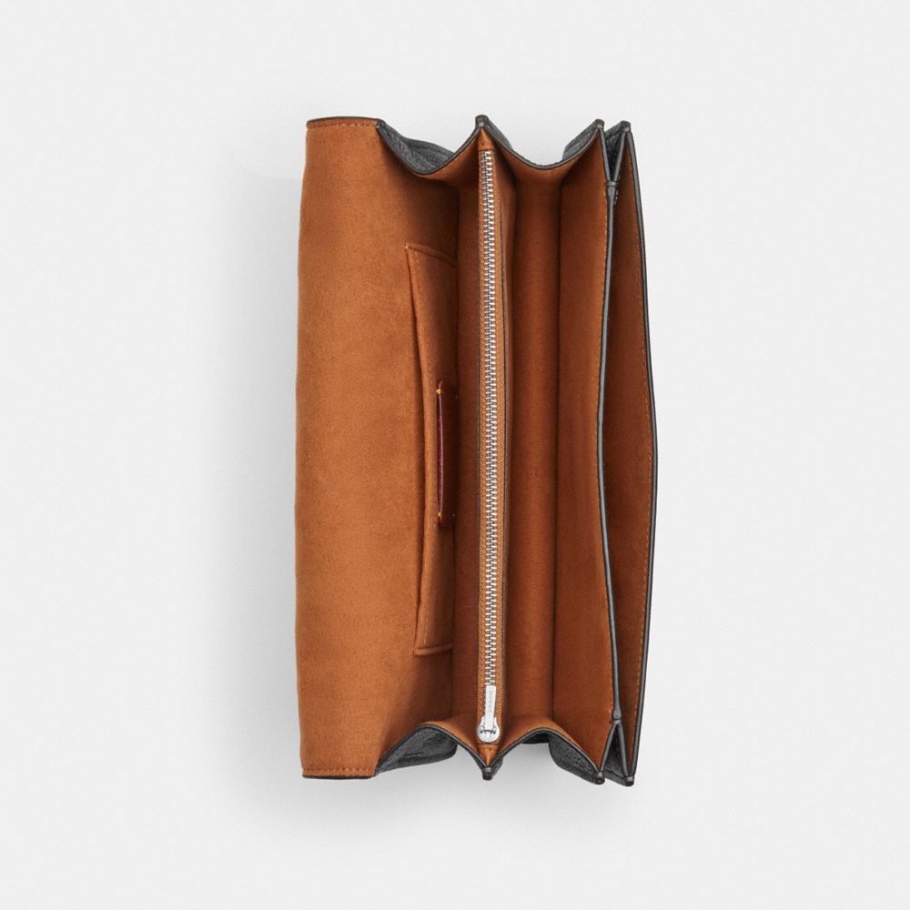 Coach Klare Envelope Crossbody Bag With Rivets Silver Black Multi