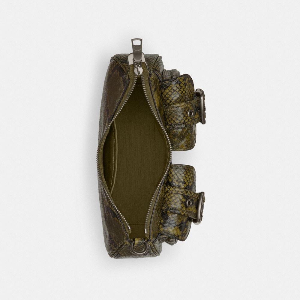 Coach Ashton Bag With Snake Print Gunmetal Olive Multi